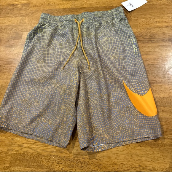 Nike Swim Mens Grid Swoosh Breaker 9" Volley Shorts Medium NESSD541 724 New Tag - Picture 5 of 13